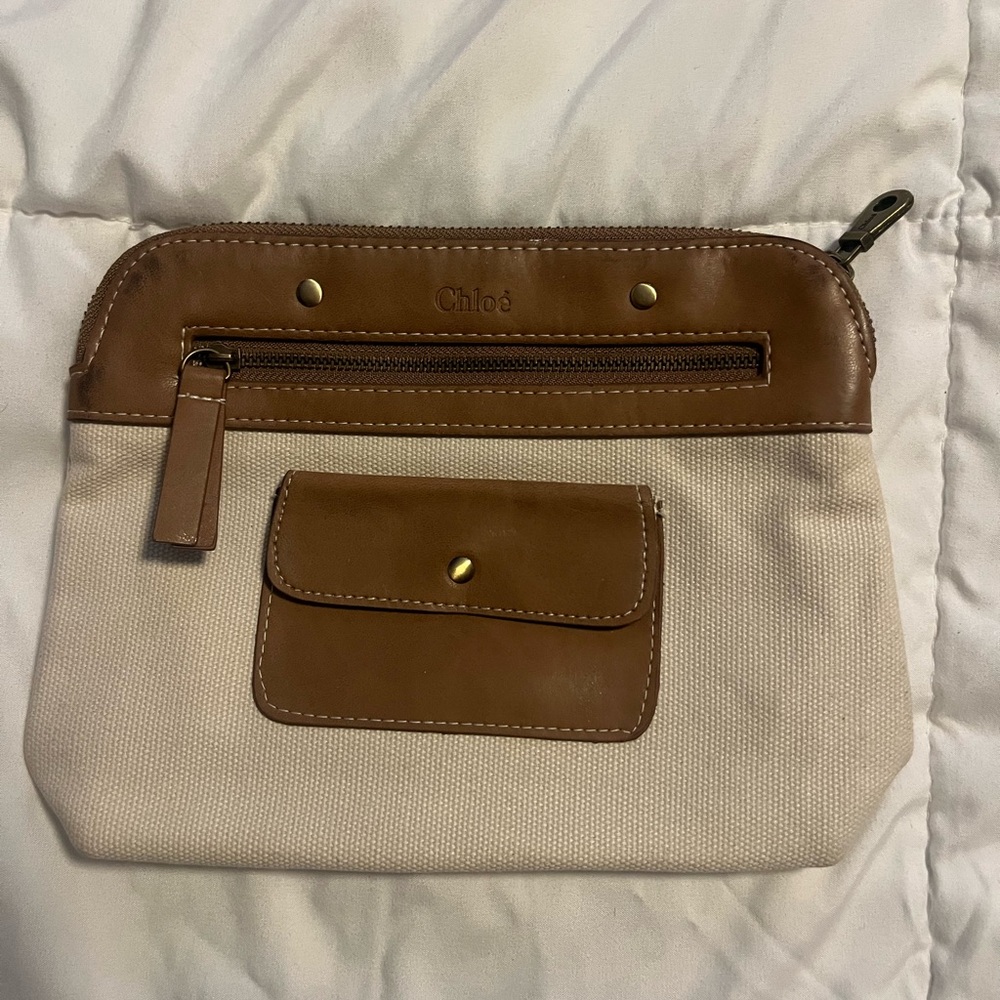 Chloe Brown and Cream Pouch